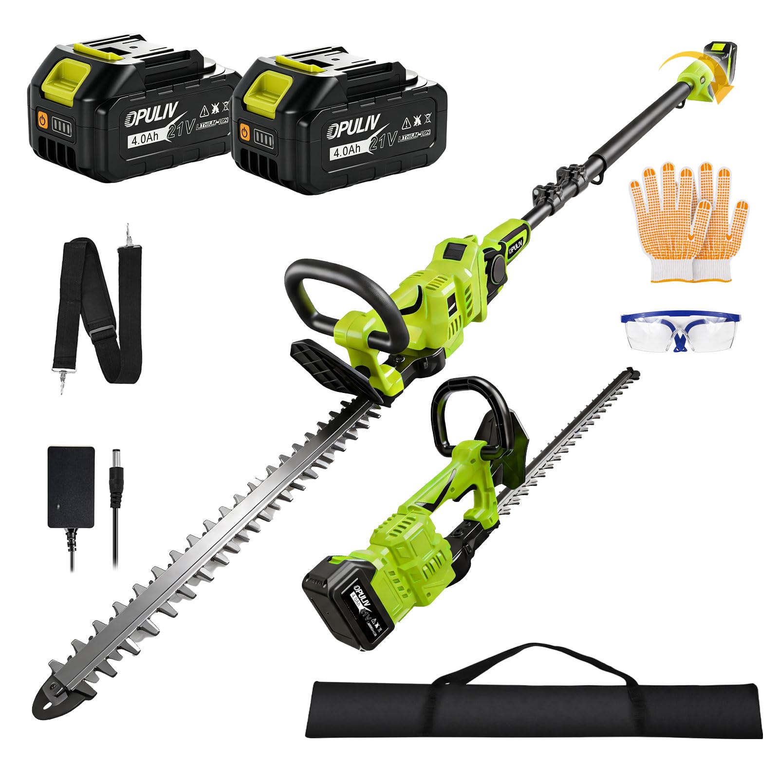 Hedge Trimmer Cordless - 2-in-1 Cordless Hedge Trimmer, Powered Pole,
