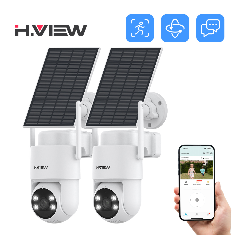 Outdoor Power Distribution Panel - H.VIEW 2PCS PIR Battery Powered Camera