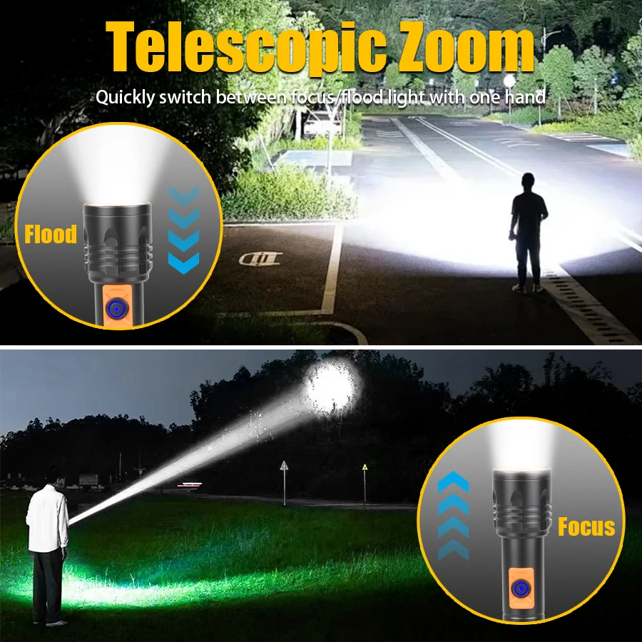 High Power LED Flashlight USB  - đánh giá và giá Outdoor Power Lights