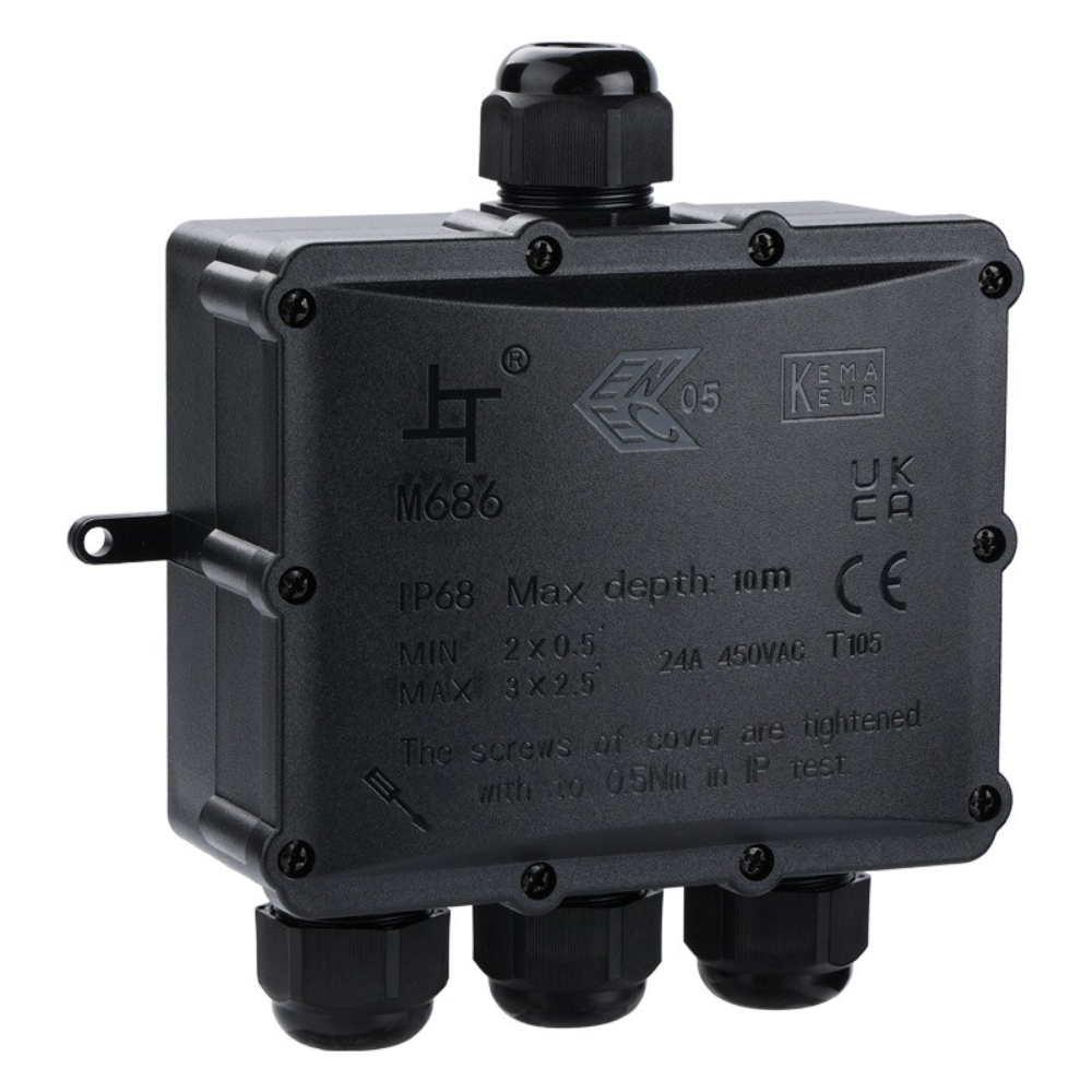 4Way 1In3Out IP68 Waterproof 4 - đánh giá và giá Outdoor Power Cable Junction Box