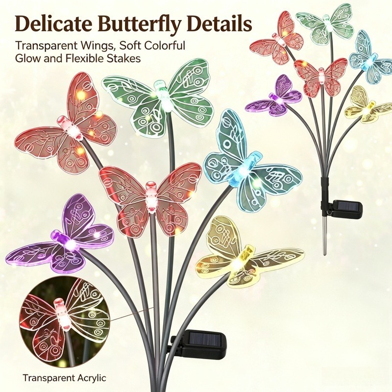 Solar Powered Butterfly Lights - đánh giá và giá Outdoor Power Lights