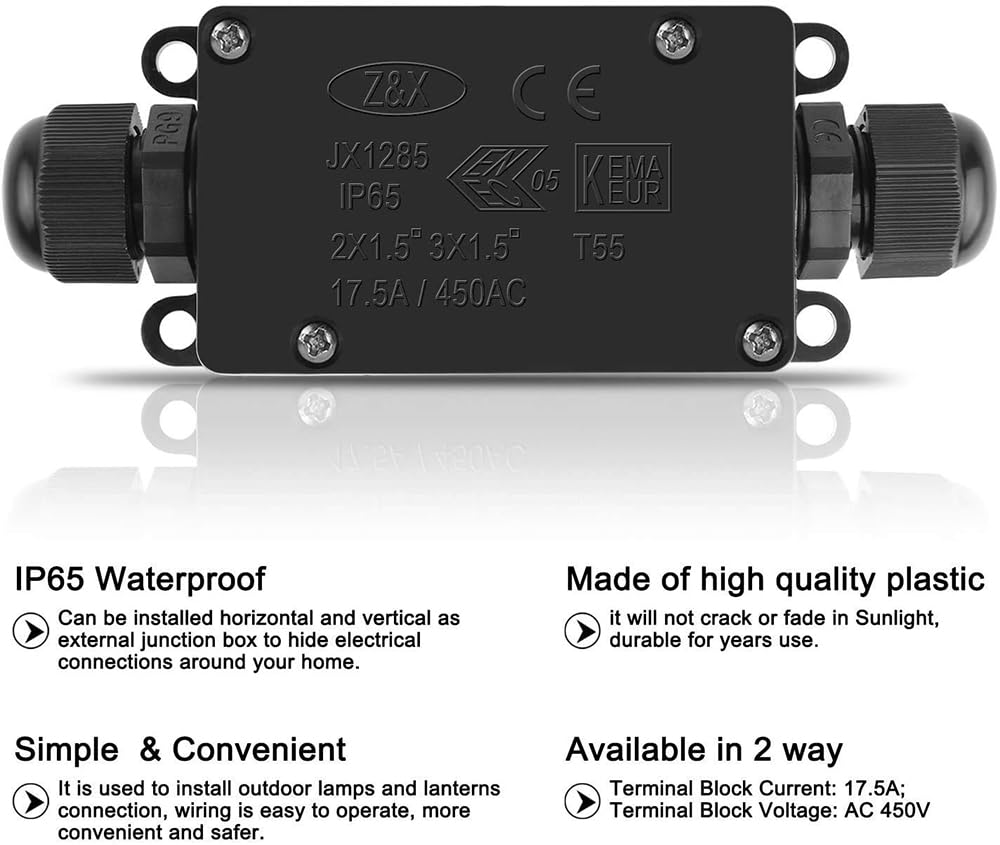 3pcs 2Way IP65 Waterproof Outd - đánh giá và giá Outdoor Power Cable Junction Box